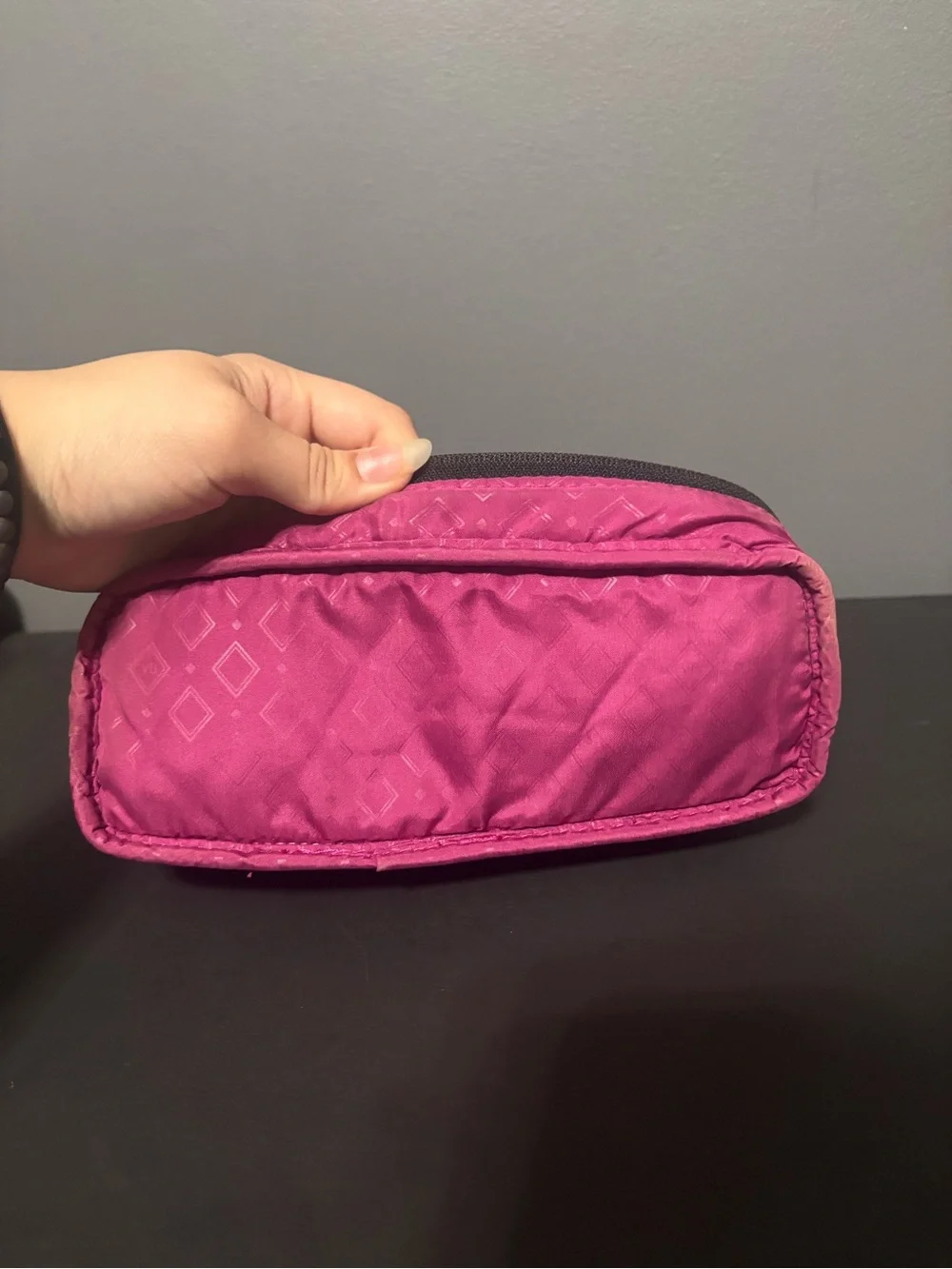 Vera Bradley Cosmetic Makeup Bag Multicolor Pink Floral Fabric Zip